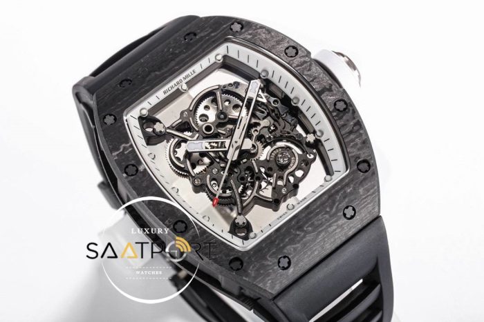 Richard Mille RM055 Carbon Kasa Beyaz İskelet Kadran