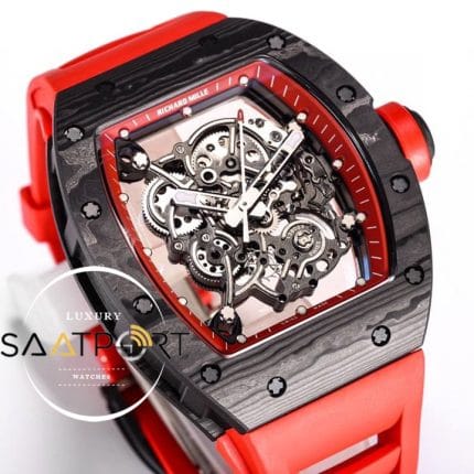 Richard Mille RM055 Carbon Kasa Kırmızı İskelet Kadran