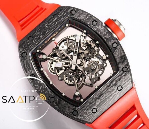 Richard Mille RM055 Şeffaf İskelet Kadran Carbon Kasa