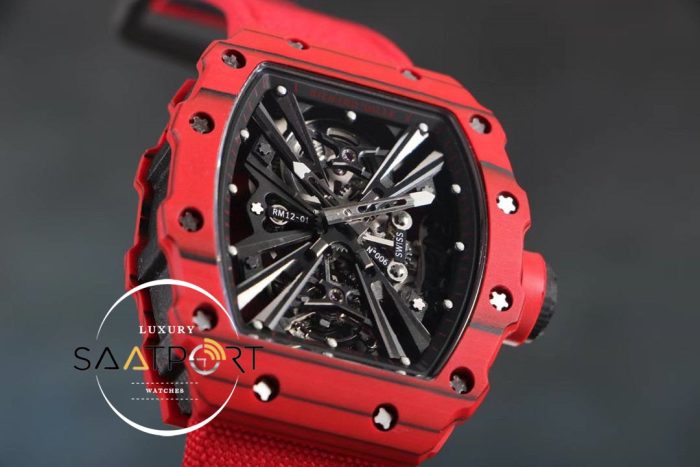 Richard Mille RM12 Eta Saat Rafael Nadal Tourbillon Kırmızı Kauçuk