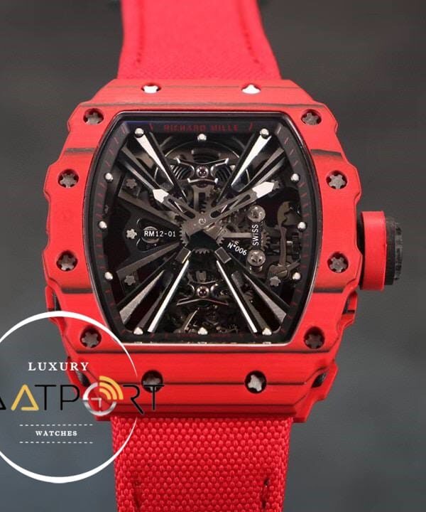 Richard Mille RM12 Eta Saat Rafael Nadal Tourbillon Kırmızı Kauçuk
