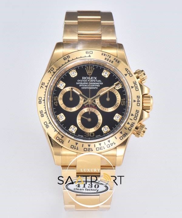 Rolex Daytona 116508 Clean Factory Taşlı Siyah Kadran Super Clone