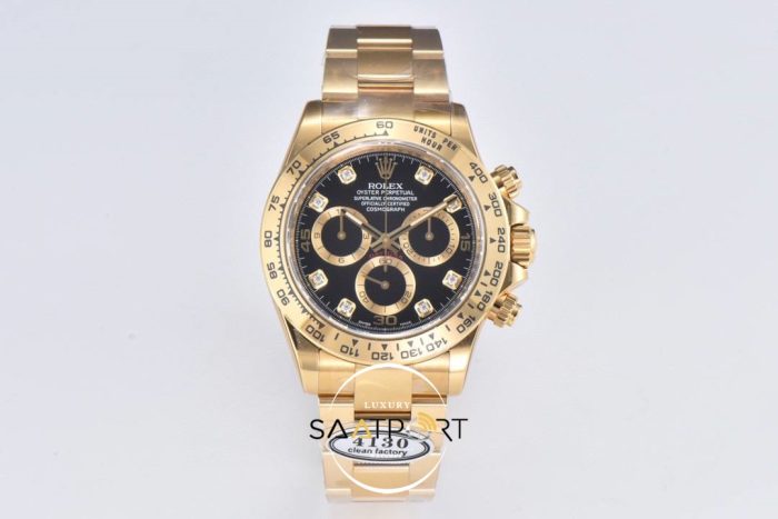 Rolex Daytona 116508 Clean Factory Taşlı Siyah Kadran Super Clone