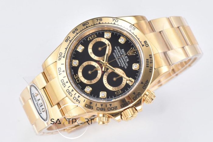 Rolex Daytona 116508 Clean Factory Taşlı Siyah Kadran Super Clone