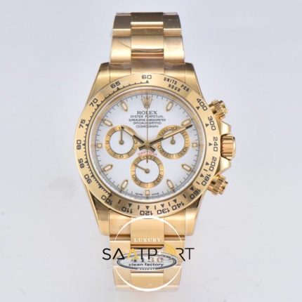 Rolex Daytona 116508 Gold Clean Factory Beyaz Kadran Super Clone