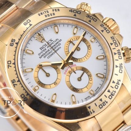 Rolex Daytona 116508 Gold Clean Factory Beyaz Kadran Super Clone