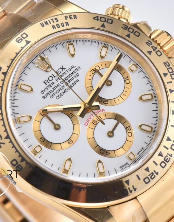 Rolex Daytona 116508 Gold Clean Factory Beyaz Kadran Super Clone