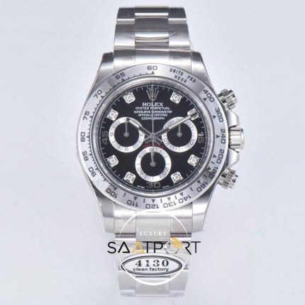 Rolex Daytona 116520 Clean Factory Taşlı Siyah Kadran Super Clone