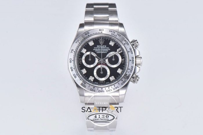 Rolex Daytona 116520 Clean Factory Taşlı Siyah Kadran Super Clone