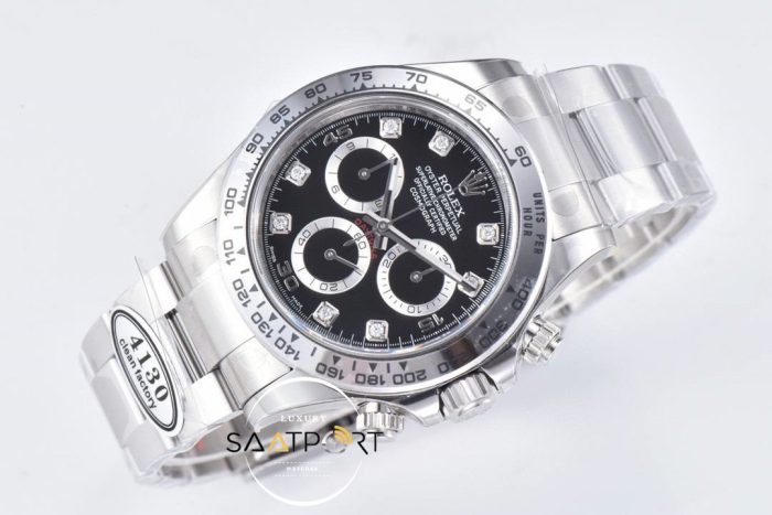 Rolex Daytona 116520 Clean Factory Taşlı Siyah Kadran Super Clone