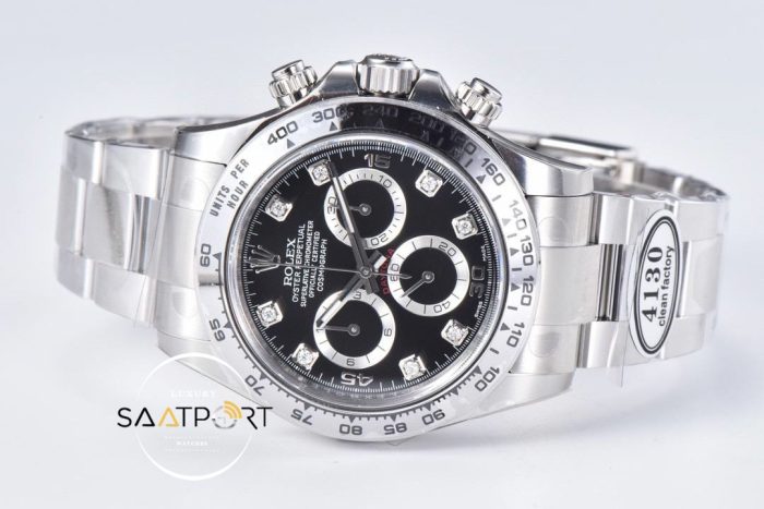 Rolex Daytona 116520 Clean Factory Taşlı Siyah Kadran Super Clone