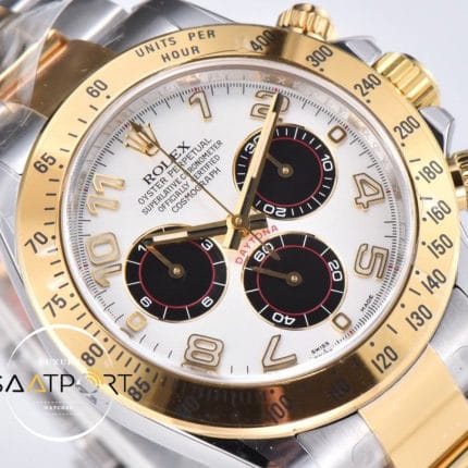 Rolex Daytona 116523 Clean Factory Rakamlı Beyaz Kadran Super Clone