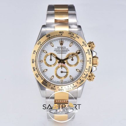 Rolex Daytona 116523 Clean Factory Two Tone Beyaz Kadran Super Clone