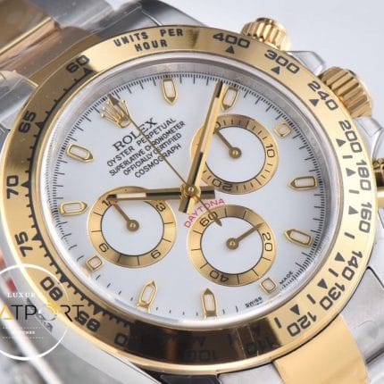Rolex Daytona 116523 Clean Factory Two Tone Beyaz Kadran Super Clone