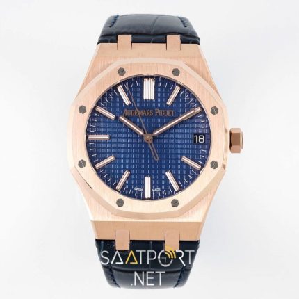 Audemars Piguet 15500 Rose Gold Mavi Kadran Deri Kordon Eta