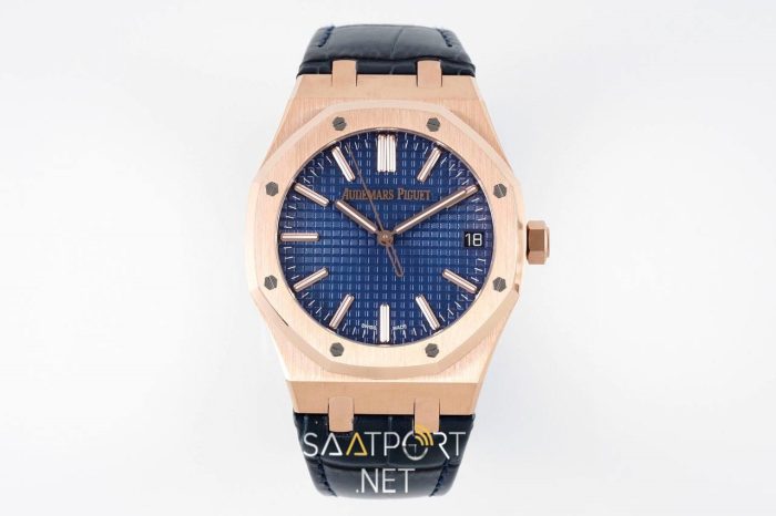 Audemars Piguet 15500 Rose Gold Mavi Kadran Deri Kordon Eta