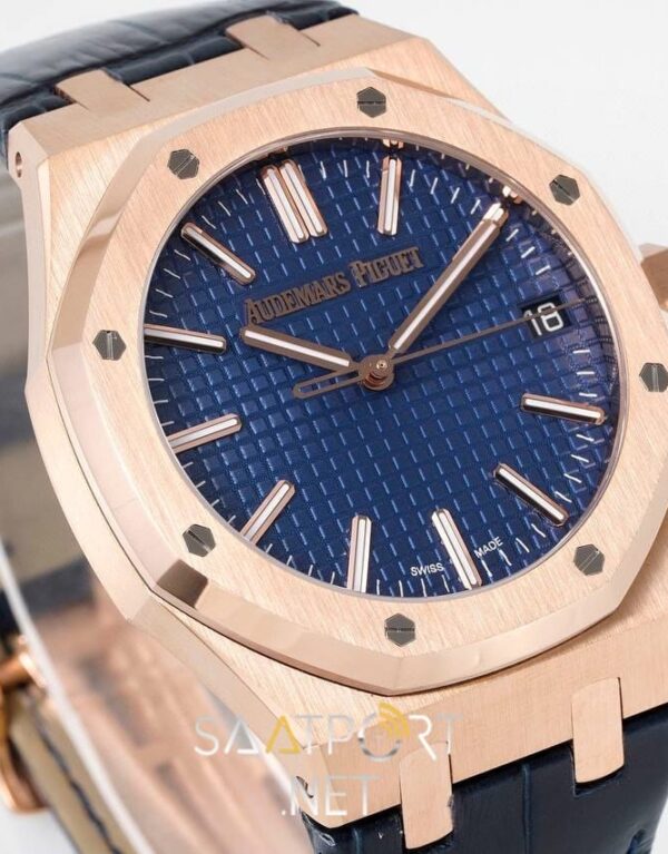 Audemars Piguet 15500 Rose Gold Mavi Kadran Deri Kordon Eta (2)