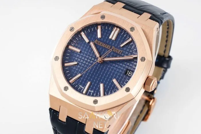 Audemars Piguet 15500 Rose Gold Mavi Kadran Deri Kordon Eta (3)