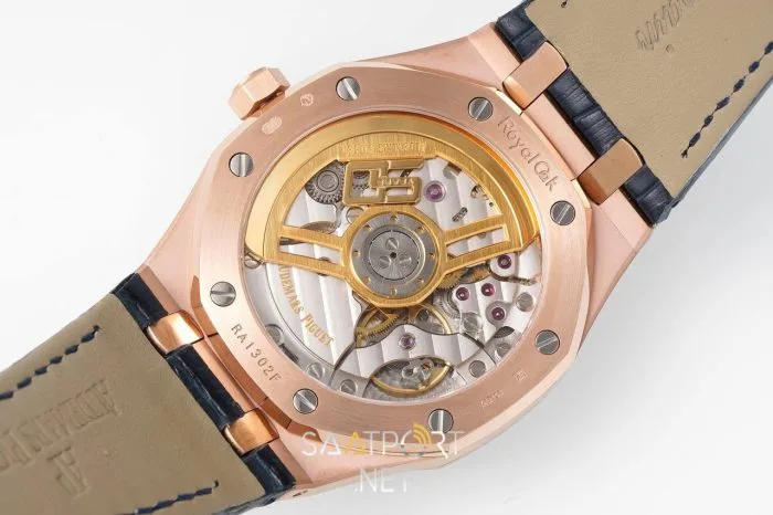 Audemars Piguet 15500 Rose Gold Mavi Kadran Deri Kordon Eta (5)