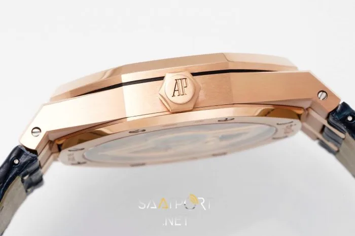 Audemars Piguet 15500 Rose Gold Mavi Kadran Deri Kordon Eta (7)