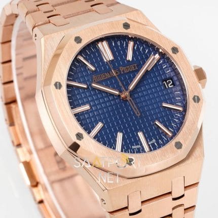 Audemars Piguet 15500 Rose Gold Mavi Kadran Super Clone Eta (6)