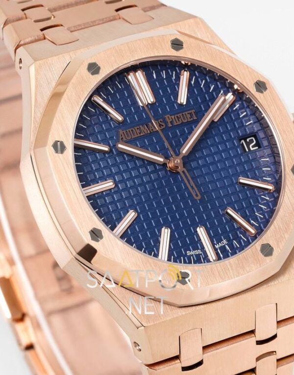 Audemars Piguet 15500 Rose Gold Mavi Kadran Super Clone Eta (6)