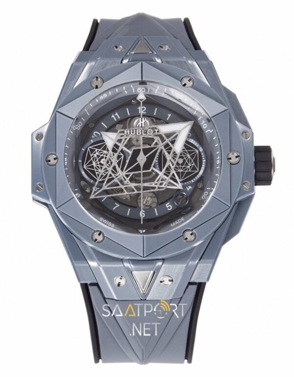 HUBLOT Big Bang Sang Bleu II Grey Ceramıc 45mm Super Clone Eta