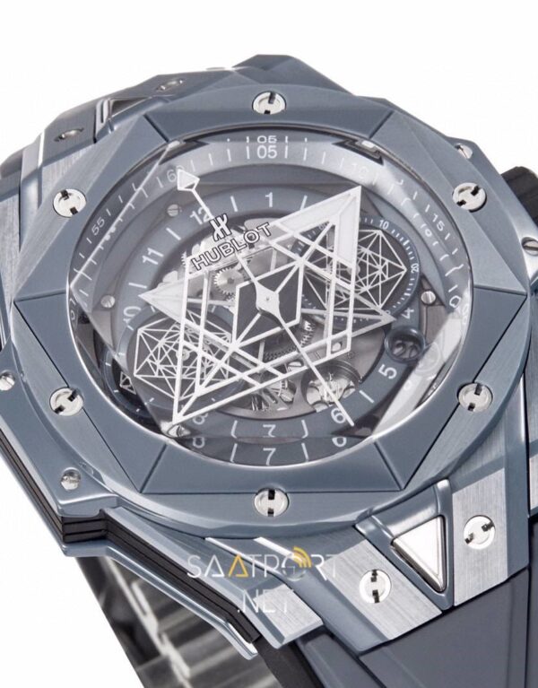 HUBLOT Big Bang Sang Bleu II Grey Ceramıc 45mm Super Clone Eta (4)