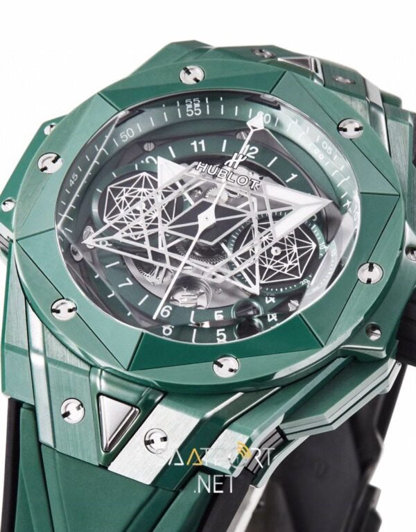 Hublot Big Bang Sang Bleu II Green Ceramic 45mm Super Clone Eta (3)