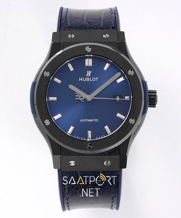 Hublot Classic Fusion Black Ceramic Blue Dial 45 mm Super Clone Eta Saat