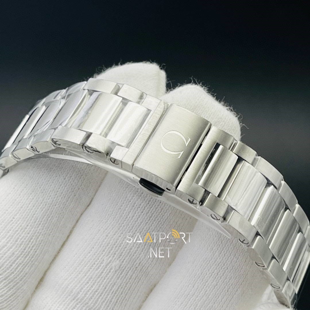 Omega Seamaster Aqua Terra 150M Co‑Axial Master Chronometer 41 mm — Tepe ve Kurma Kolu Detayı
