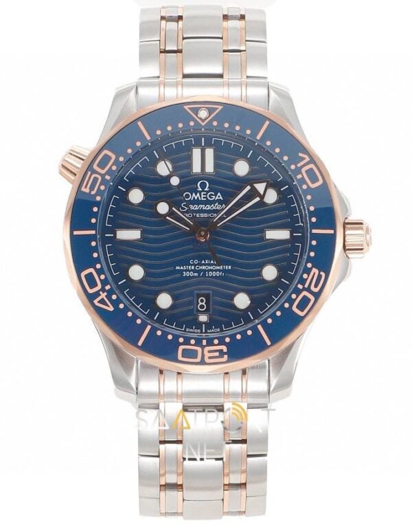 Omega Seamaster Diver 300 M Blue Dial Rose Steel 42mm Super Clone Eta
