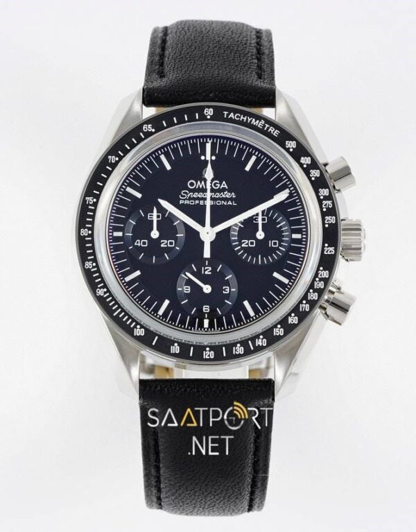 Omega SpeedMaster MoonWatch Siyah Deri Kordon VENUS75 Super Clone Eta