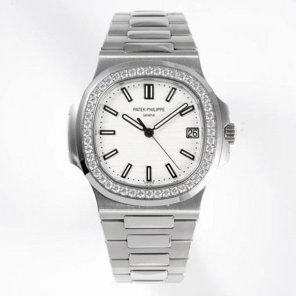 Patek Philippe Nautilus 5711 White Dial Baget Taşlı Super clone eta