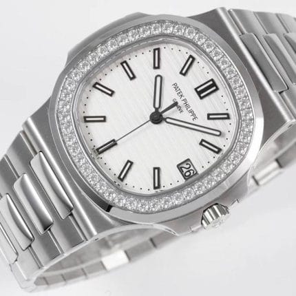 Patek Philippe Nautilus 5711 White Dial Baget Taşlı Super clone eta (5)