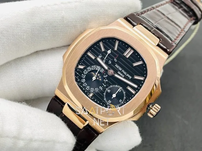 Patek Philippe Nautilus 5712 Rose Deri Kordon Super Clone ETA (4)