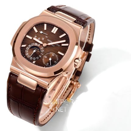 Patek Philippe Nautilus 5712 Rose Gold Deri Kordon Super Clone ETA