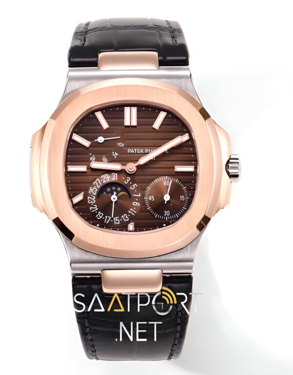 Patek Philippe Nautilus 5712 Two Tone Deri Kordon Super Clone ETA
