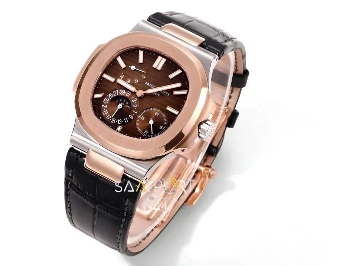 Patek Philippe Nautilus 5712 Two Tone Deri Kordon Super Clone ETA (7)