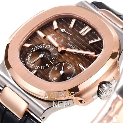 Patek Philippe Nautilus 5712 Two Tone Deri Kordon Super Clone ETA (8)