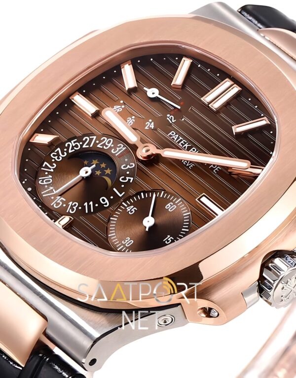 Patek Philippe Nautilus 5712 Two Tone Deri Kordon Super Clone ETA (8)