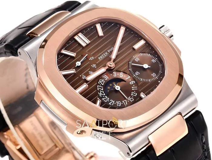 Patek Philippe Nautilus 5712 Two Tone Deri Kordon Super Clone ETA (9)