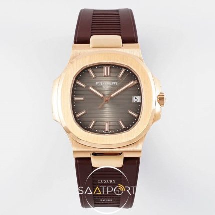 Patek Philippe Nautilus Nautilus 5711 Kahve Silikon Kordon Super Clon PPF factory