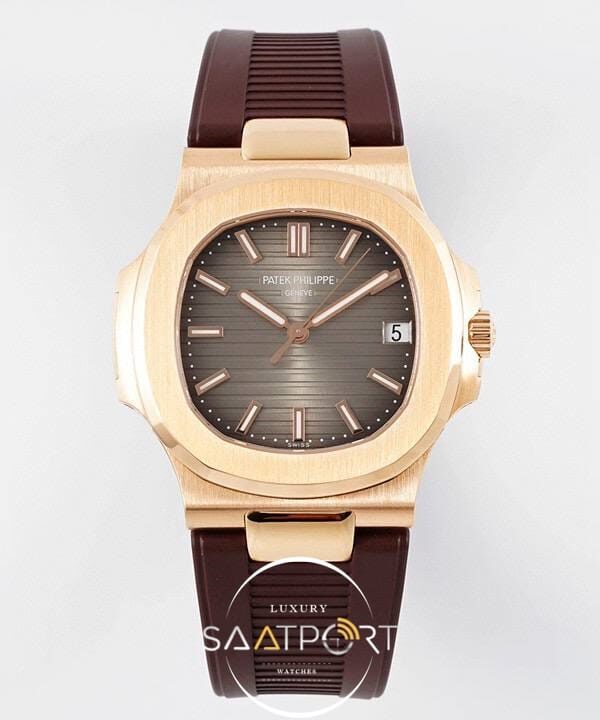 Patek Philippe Nautilus Nautilus 5711 Kahve Silikon Kordon Super Clon PPF factory