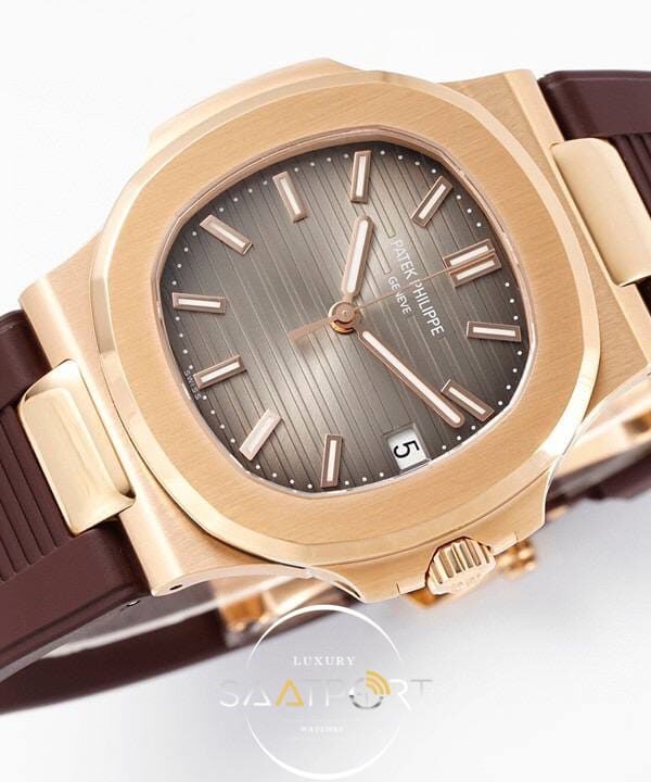 Patek Philippe Nautilus Nautilus 5711 Kahve Silikon Kordon Super Clon PPF factory (3)