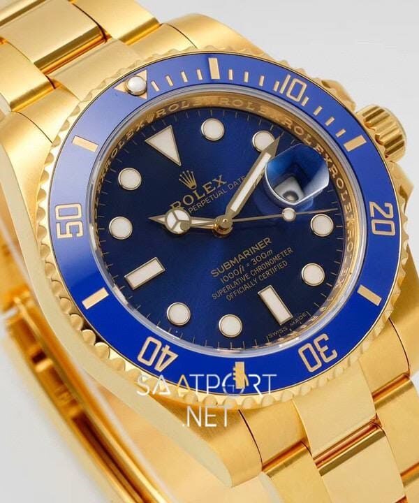 Rolex Submariner 116618LB 18K Altın Kaplama Mavi Kadran Super Clone ETA (3)