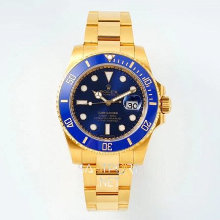 Rolex Submariner 116618LB 18K Altın Kaplama Mavi Kadran Super Clone ETA