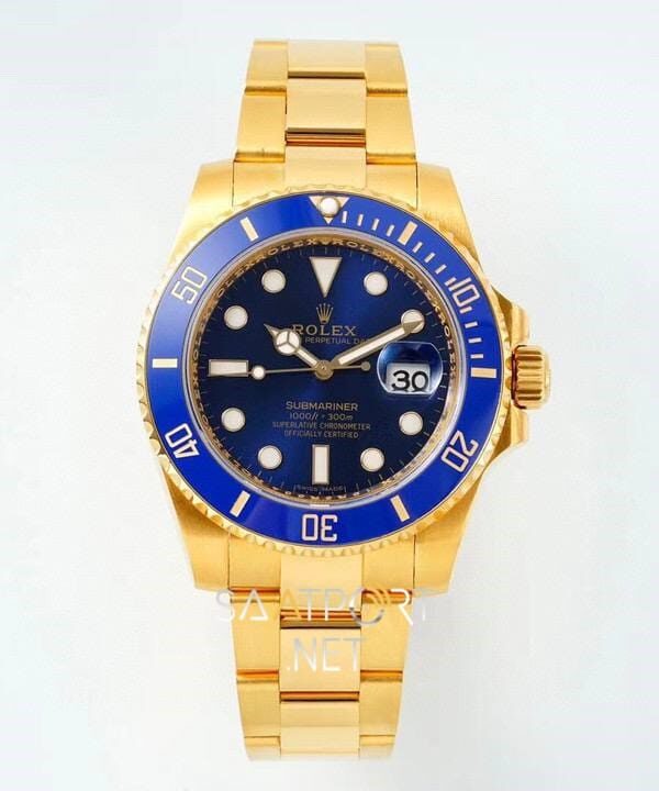 Rolex Submariner 116618LB 18K Altın Kaplama Mavi Kadran Super Clone ETA