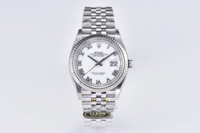 Rolex Datejust 36mm White Roman Dial Super Clone Eta