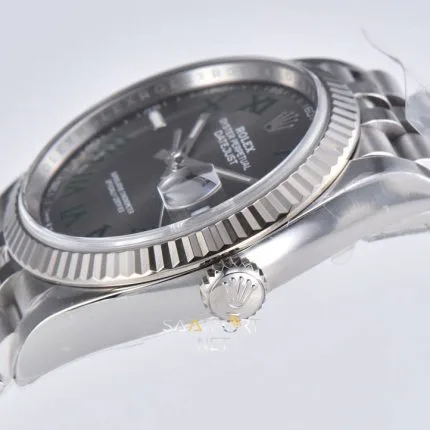 Rolex Datejust 36mm Wimbledon Gray Green Roman Super Clone Eta (2)